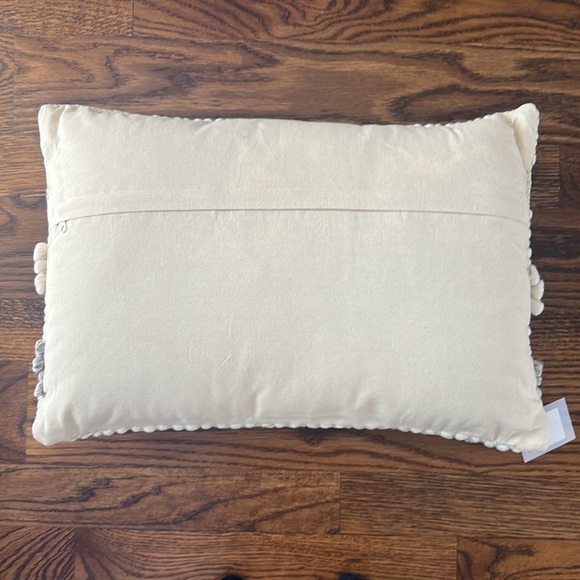 Salvo Mid Century Modern Cream Wool Striped Lumbar Pillow - Kathy Kuo Home - Picture 3 of 6